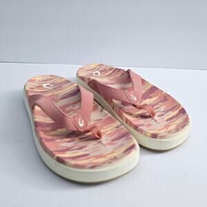 OluKai Nu' A Pi' O - Salmon Colored Flip Flops size 8 Casual Summer Beach